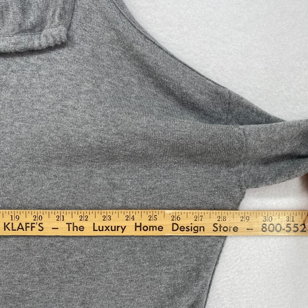 EILEEN FISHER Cardigan L Organic Cotton Snap Front Drawstring Sweater Gray - Picture 13 of 15
